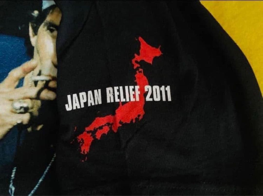 キース・リチャーズ　日本震災救援限定Tシャツ　Hanes M、Tシャツ