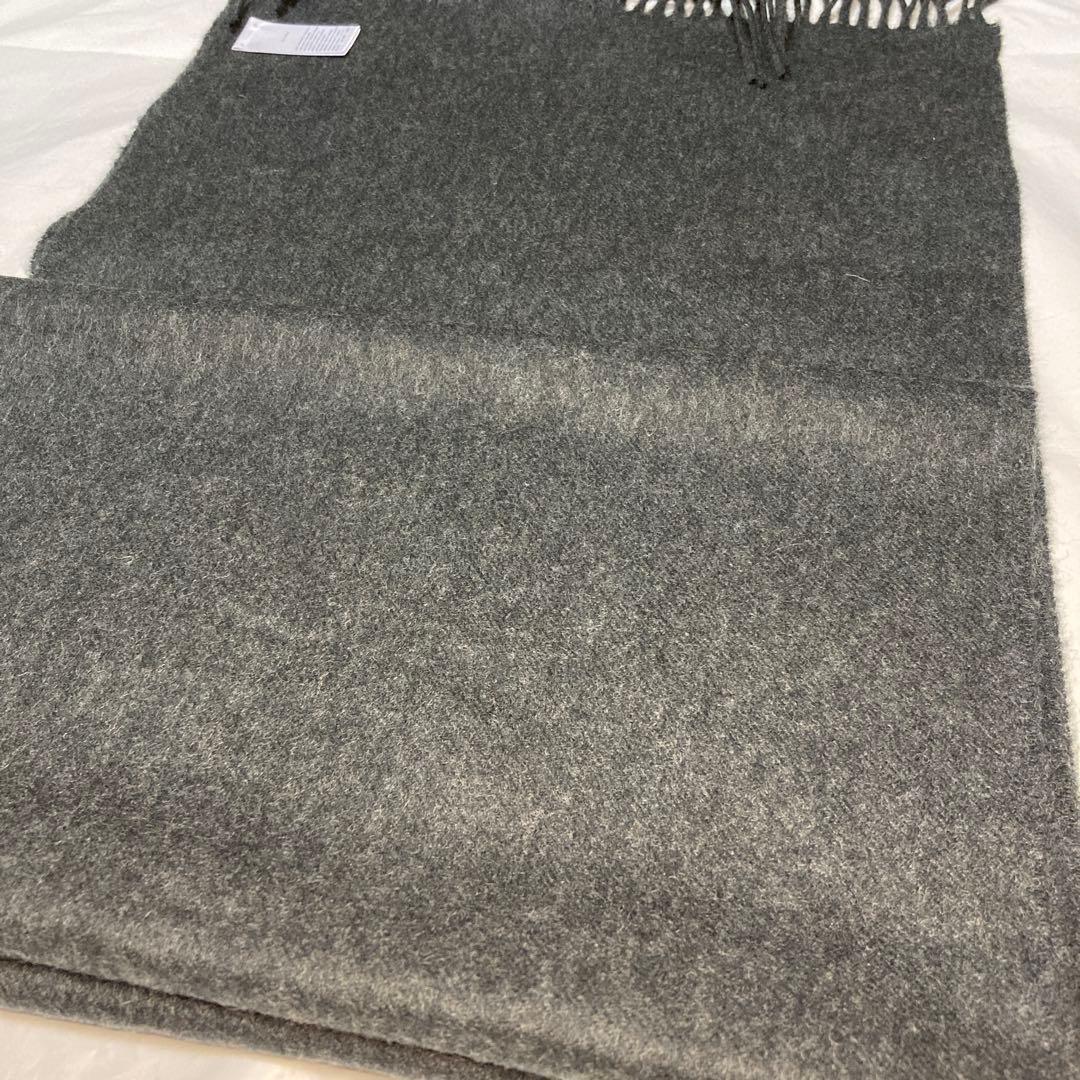 極美品 ジョンストンズ カシミヤ100％ 中判ストール チャコール グレー