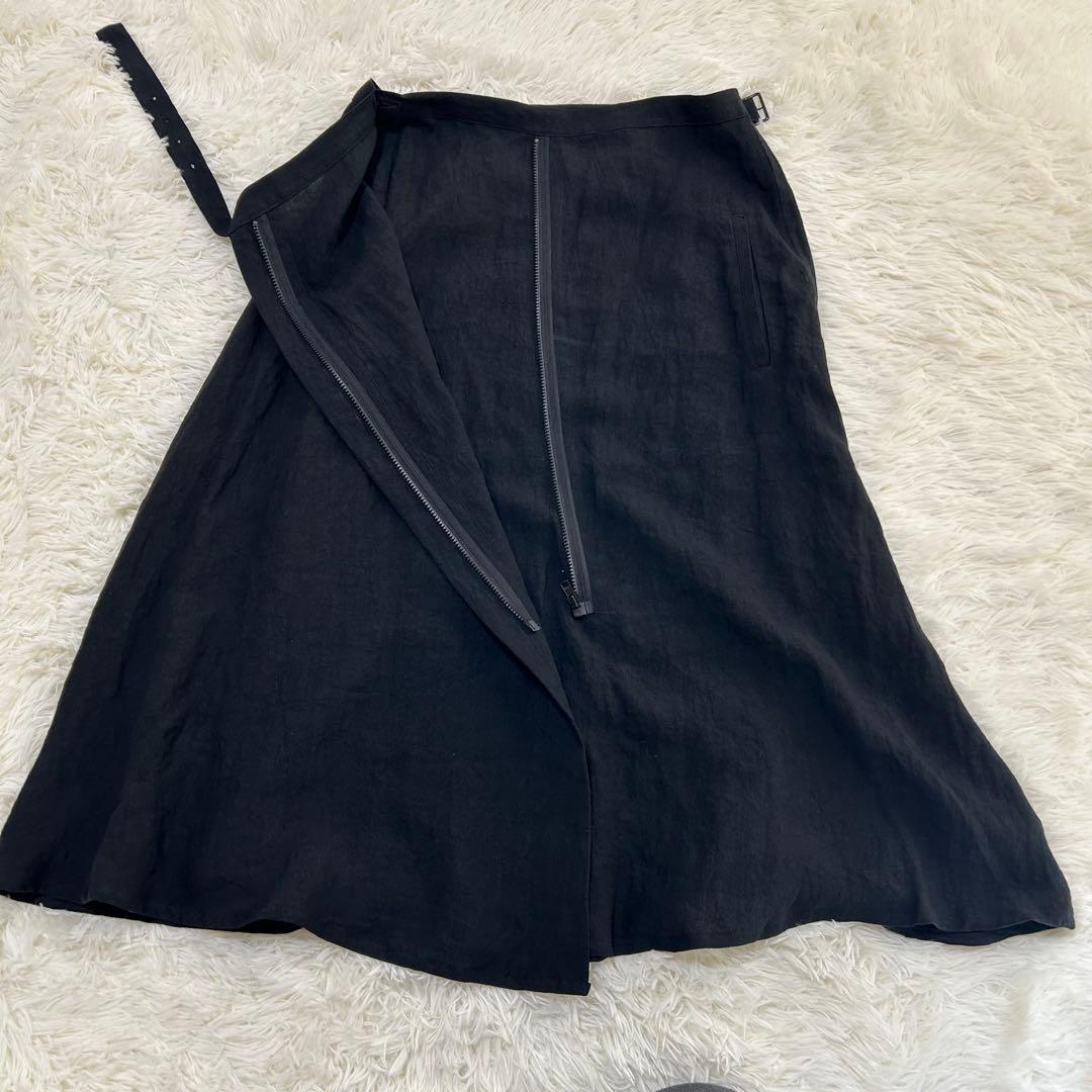 Yohji Yamamoto ヨウジヤマモト リネン 変形ジップ ラップスカート