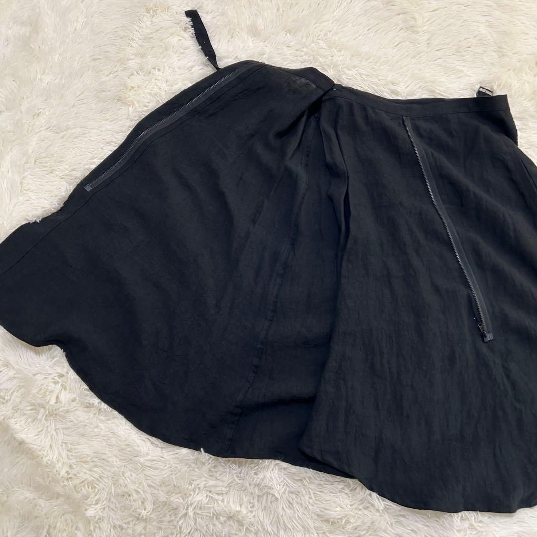 Yohji Yamamoto ヨウジヤマモト リネン 変形ジップ ラップスカート