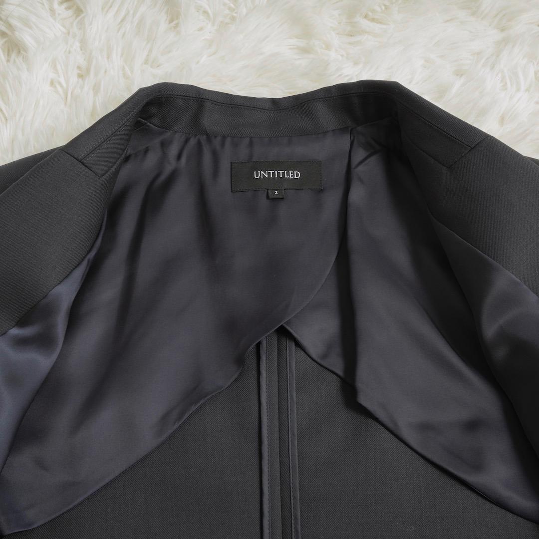 美品 UNTITLED 24SS マナードベーシックジャケット 2 ブレザー 紺