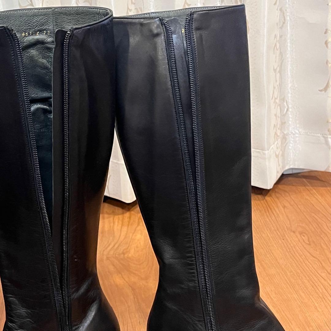 美品✨️DIANA ダイアナ 24cm ブラック　レザー　ロングブーツ 本革