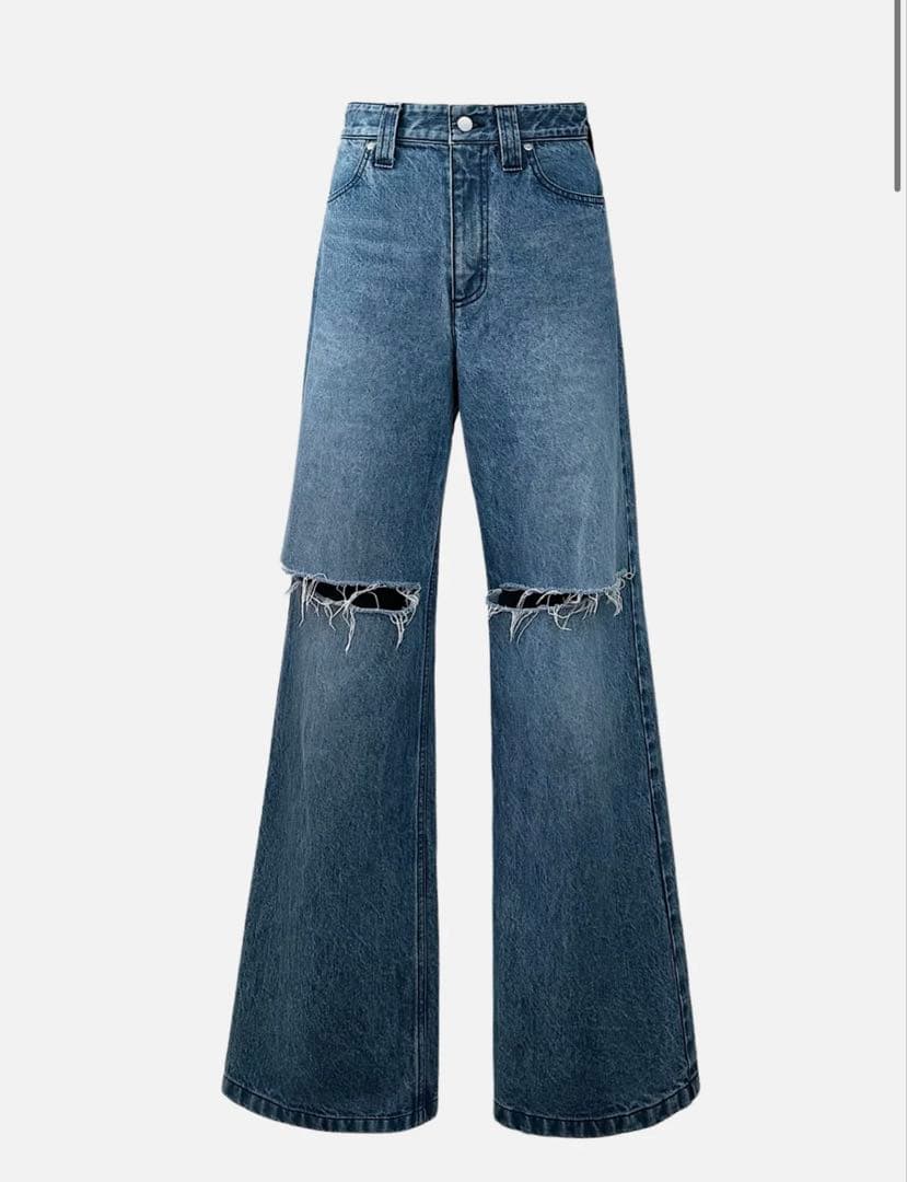 sheller OKAYAMA Crash flare denim ライトブルー