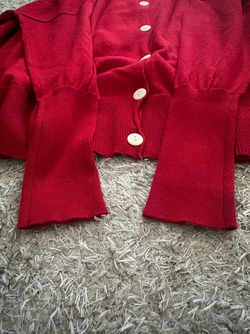 【極美品】ヴェリテクール カシミヤ シルク混 2WAY CARDIGAN 赤