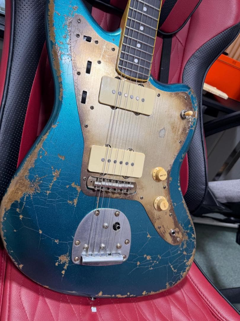 ハードレリック Jazzmasterタイプ Alnico PU 青緑メタリック