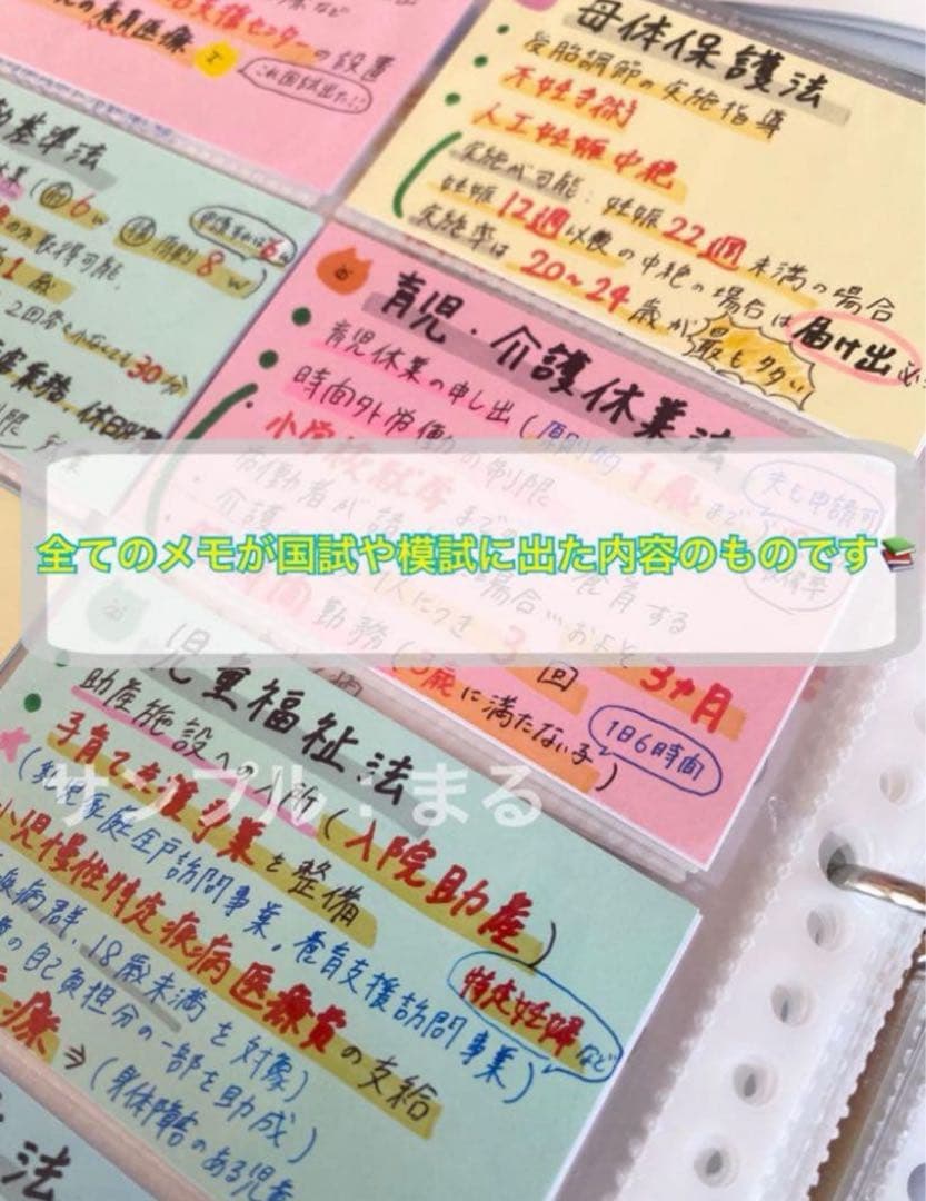 看護師国家試験 まとめノート 対策 カード 付箋ノート 国試 一般 看護 合格
