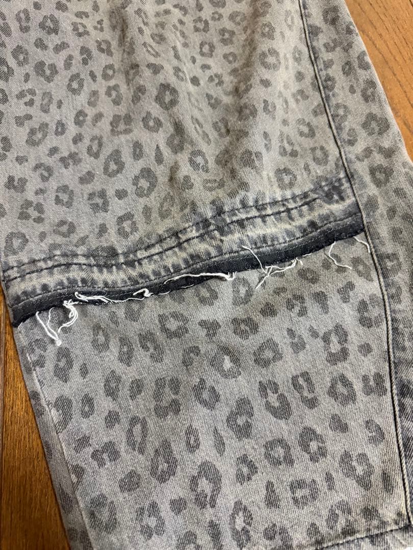 【完売品】ニコアンド REMAKE BARREL DENIM レオパード　L
