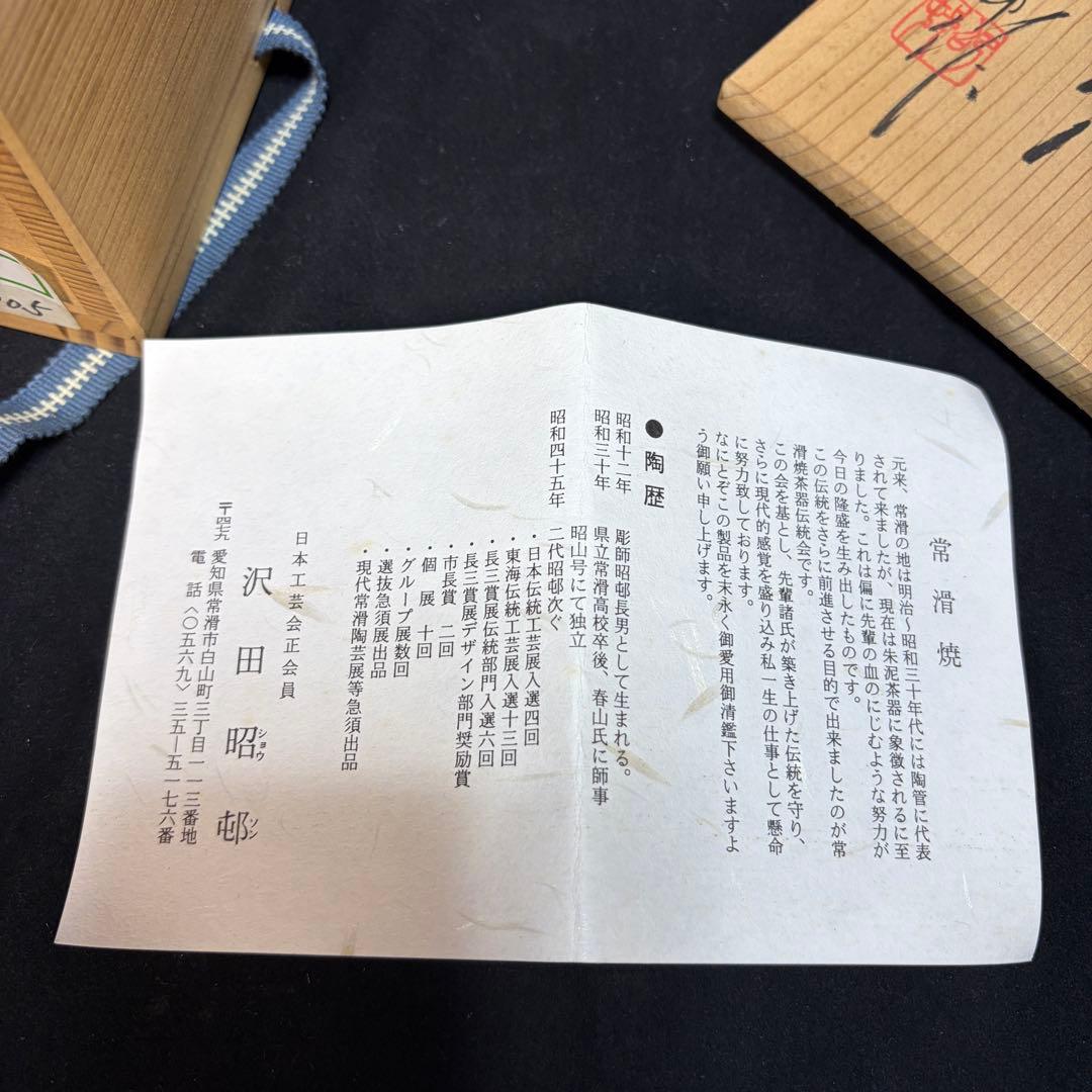 常滑焼　沢田昭邨　茶道具　急須　1597