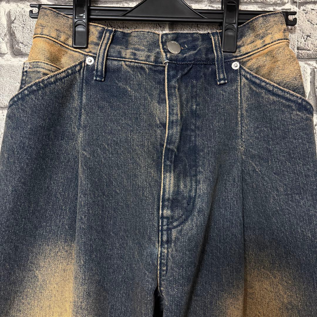 【美品】HARE　アソートカコウデニムパンツ　オレンジ　ワイド　ジーンズ