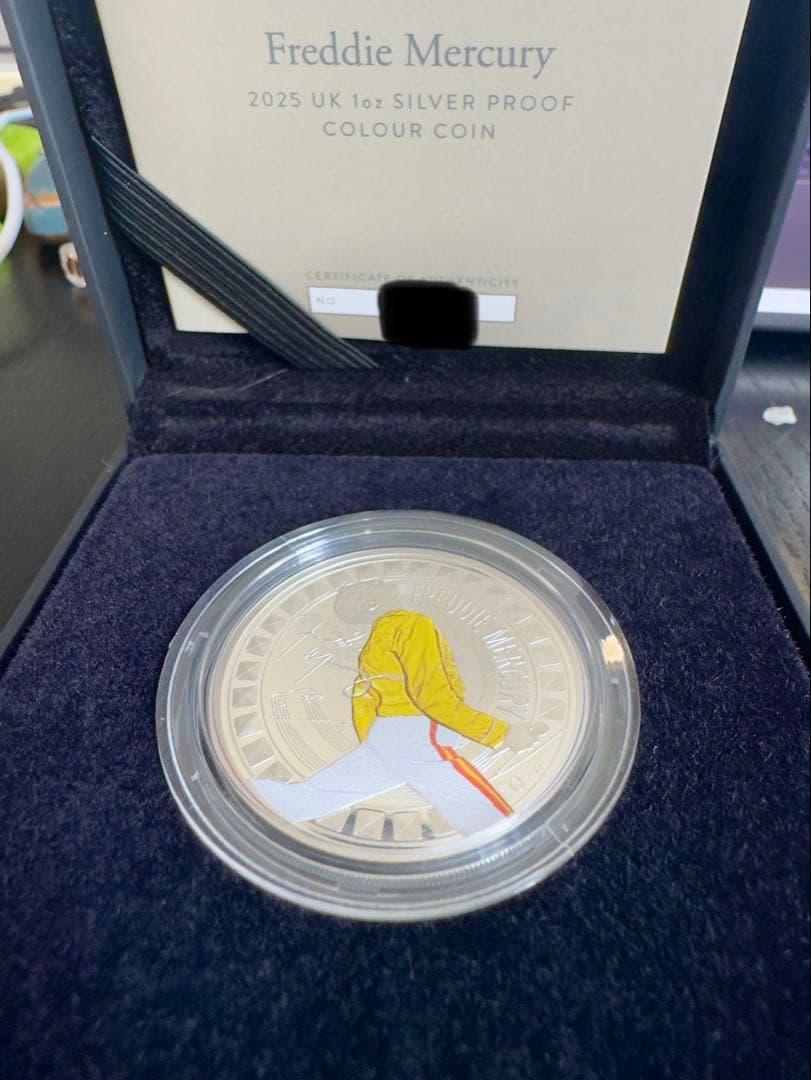 英国 2025年 フレディ・マーキュリー 2ポンド 銀貨 プルーフ Queen