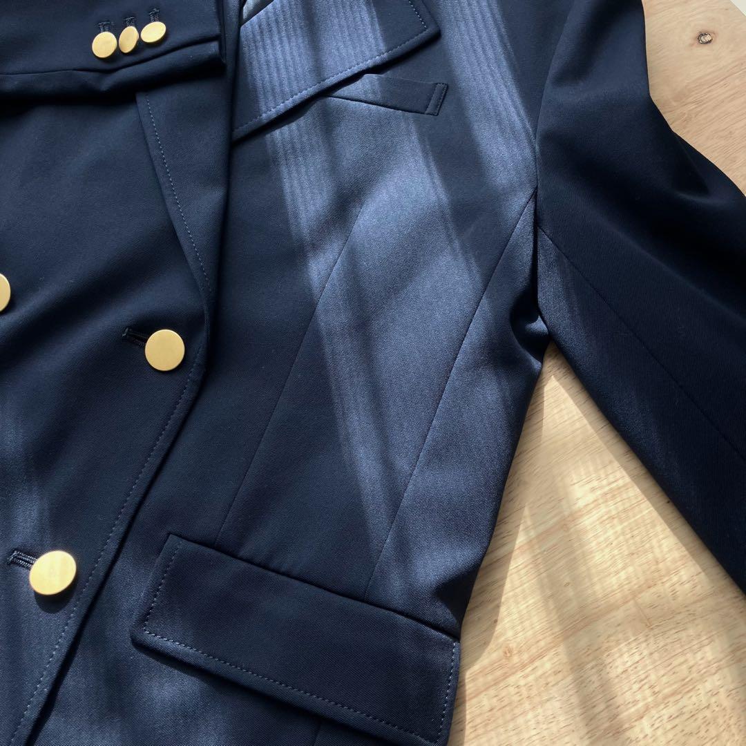 Spick & Span ドライツイルダブルブレストジャケット 紺 36