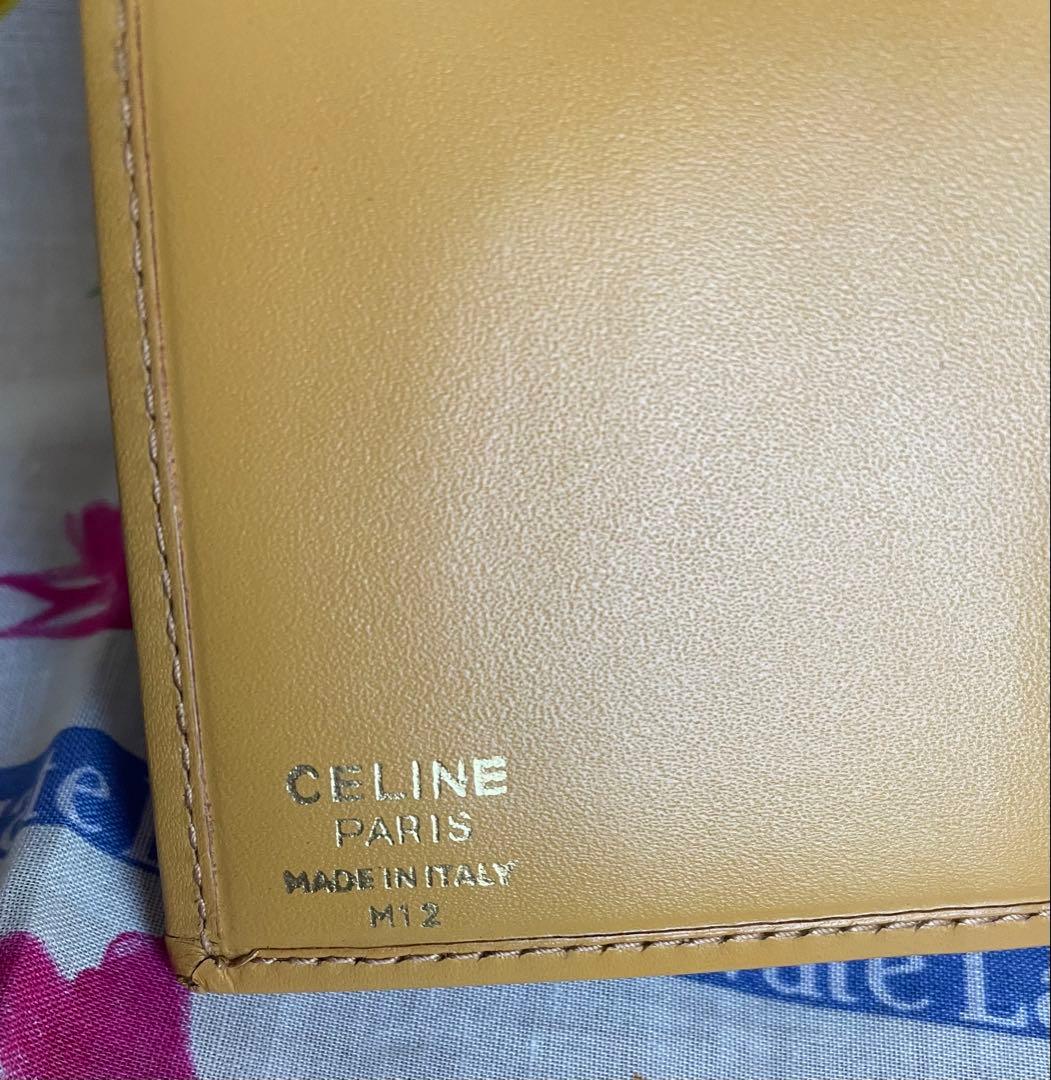 【極美品】 CELINE セリーヌ 二つ折り財布 マカダム柄 ゴールド金具