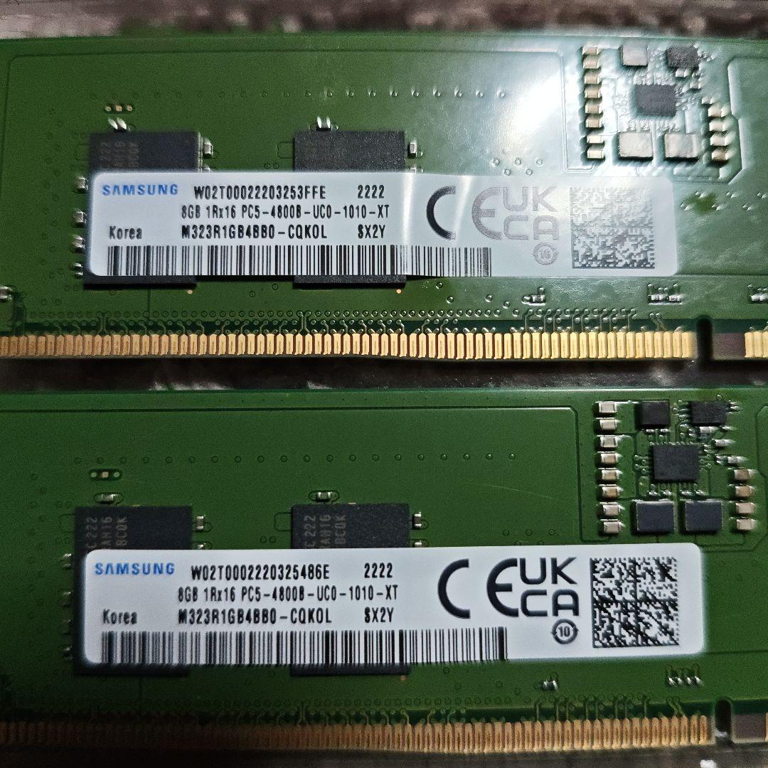 Samsung DDR5-4800 16GB 8GB × 2 デスクトップメモリ