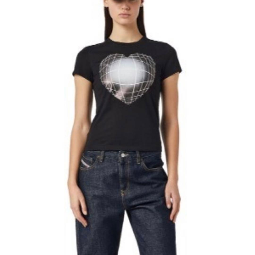 DISEL プリント　Tシャツ　クルーネック　半袖