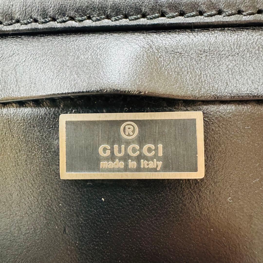 GUCCI グッチ ベルト バック キャンバス レザー ブラック