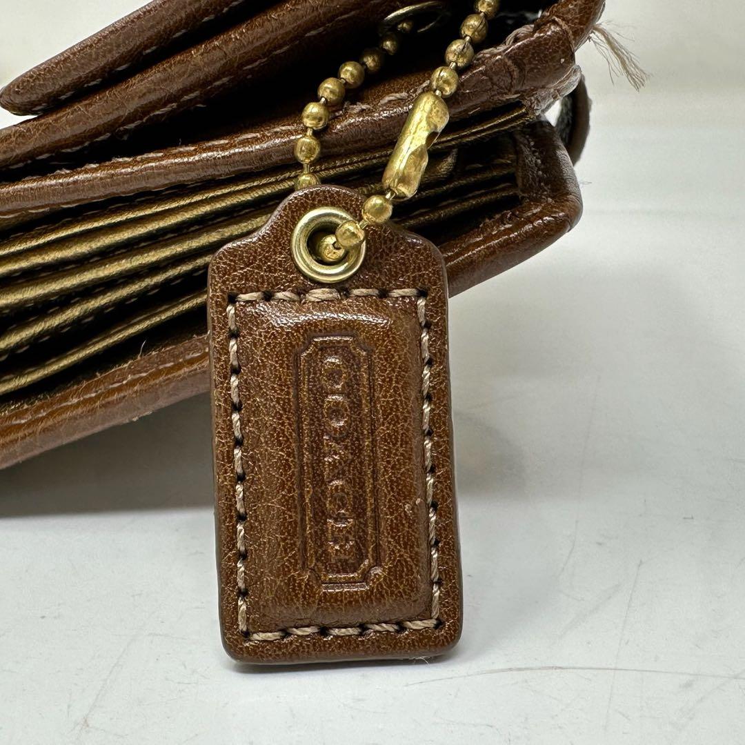 【美品】 COACH コーチ ターンロック パッチワーク シグネチャー 折り財布