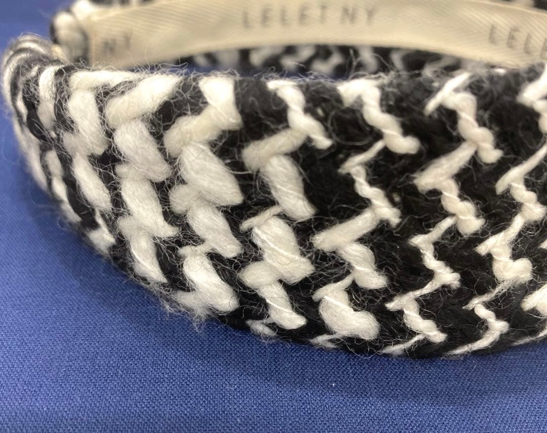美品✨LELET NY レレットニューヨーク　ツイードヘッドバンド　白×黒