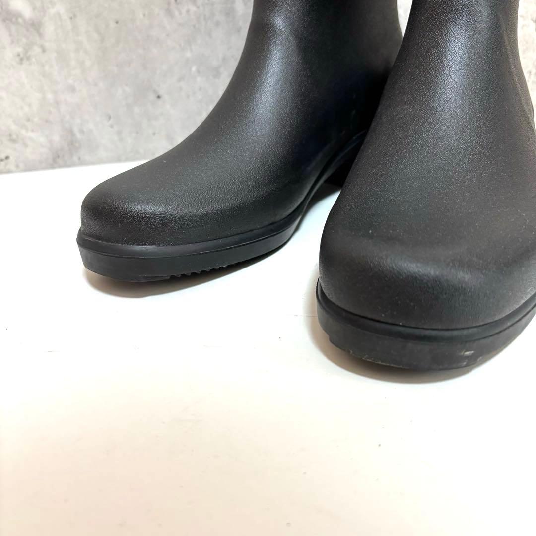 美品✨【AIGLE】ショート丈レインブーツ ブラック ロゴ 24.5cm相当