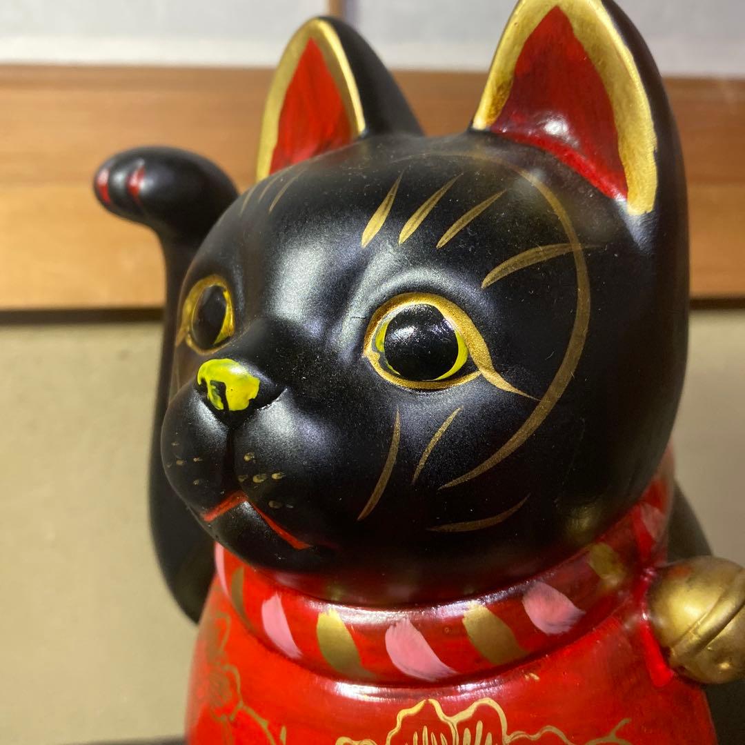 専用　黒招き猫置物　約25cm14cm