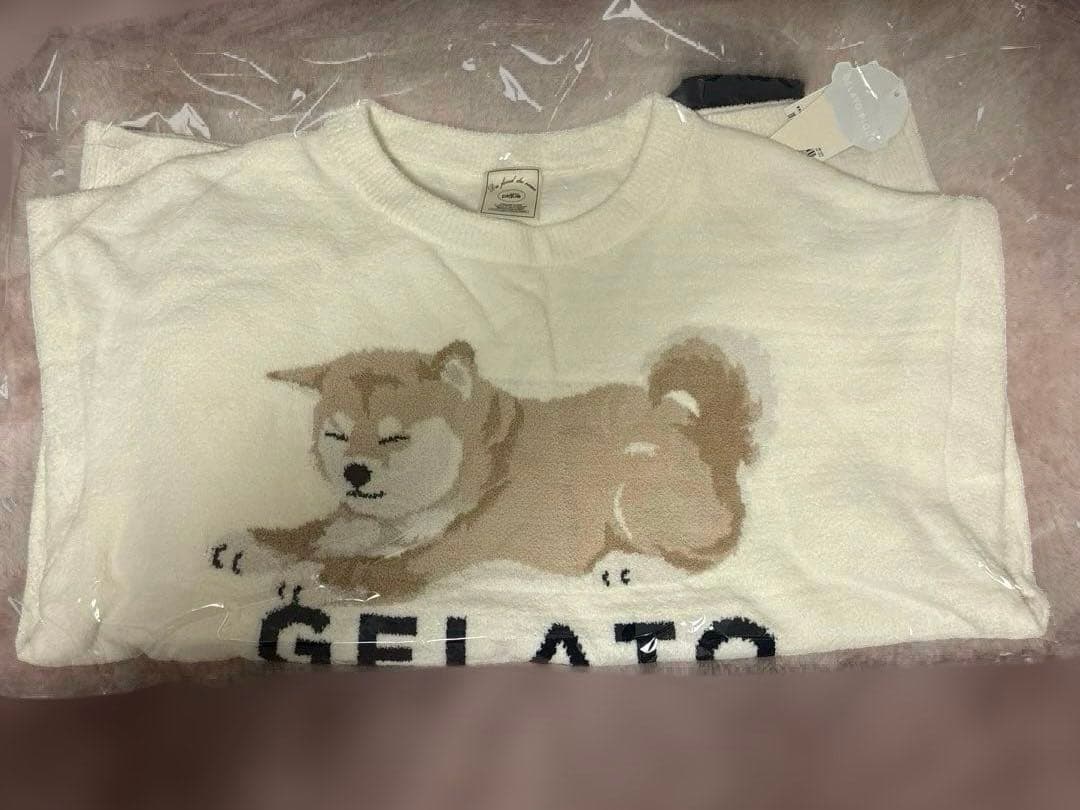 スムーズイー　柴犬　ジャガードプルオーバー＆　ショートパンツセット オフホワイト