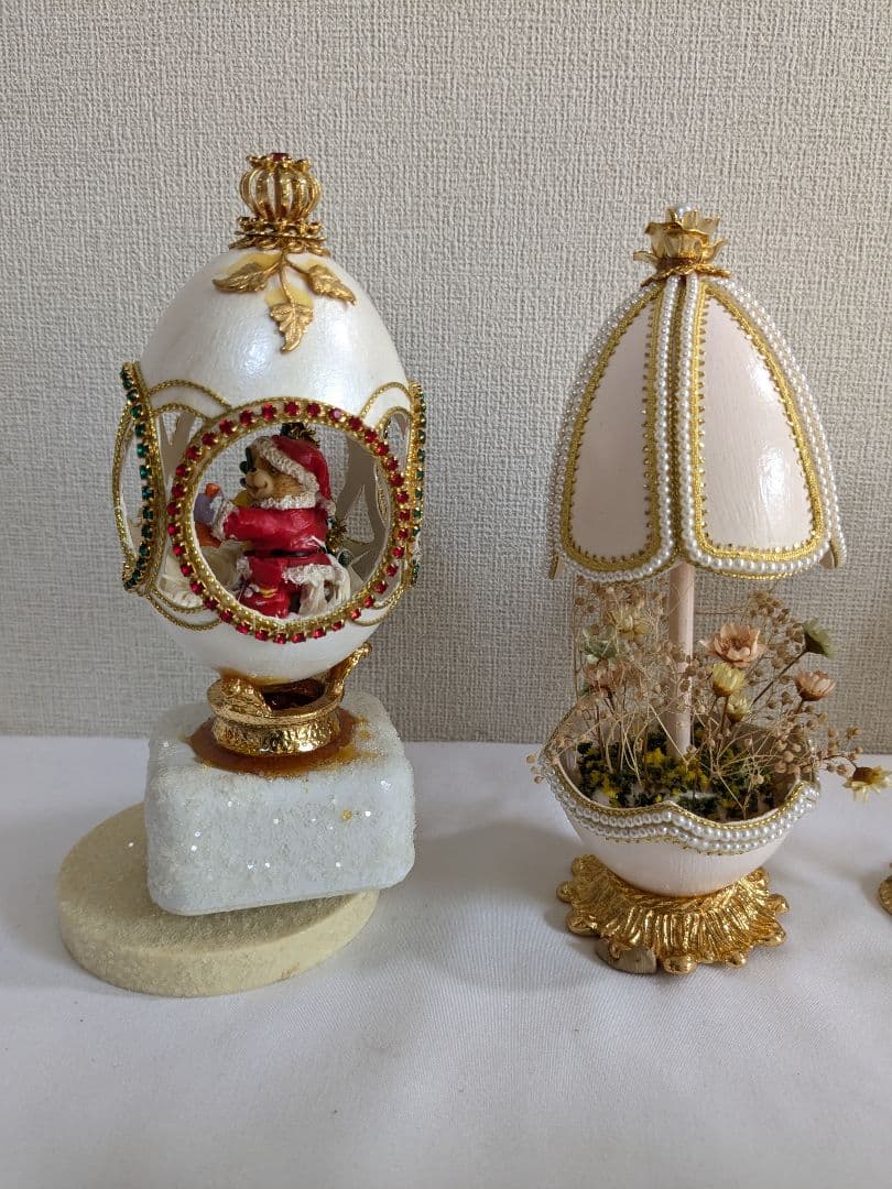 エッグアート 卵の殻 ハンドメイド 置物 小物入れ