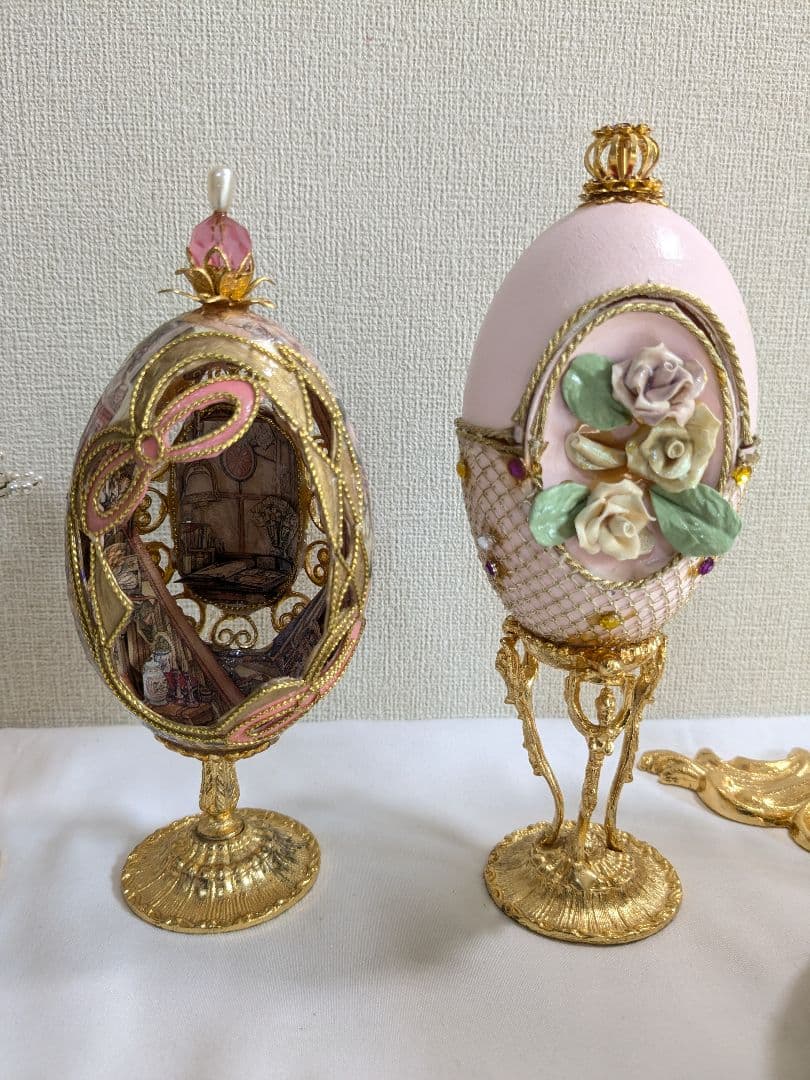 エッグアート 卵の殻 ハンドメイド 置物 小物入れ