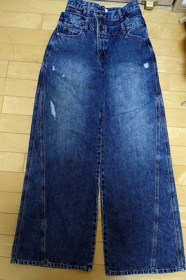 最終値下げ❗ディアンテdiante✨Waist layered looseデニム