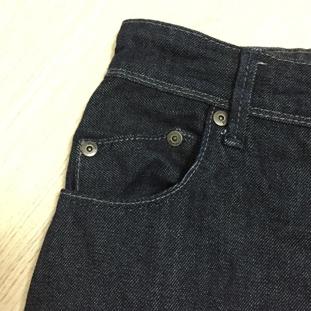 美品 ヤヌーク デニムパンツ 21　ワイドストレート