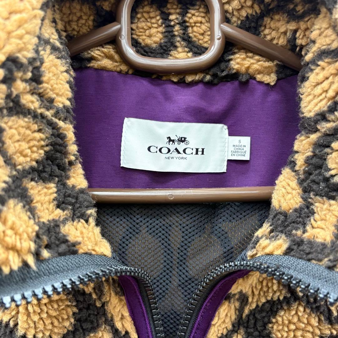 桑*樹様 ✨即完売品入手困難✨ COACH コーチ シグネチャー 柄 ボアジャケ