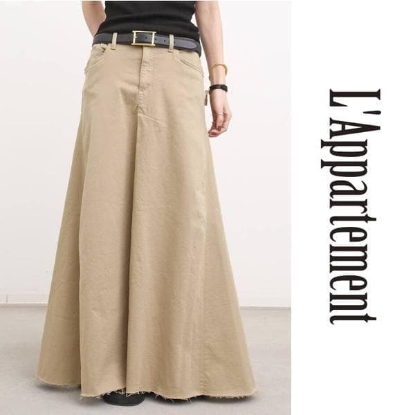 3204【美品】グッドグリーフ　ロングスカート チノボリュームスカート　厚手　S