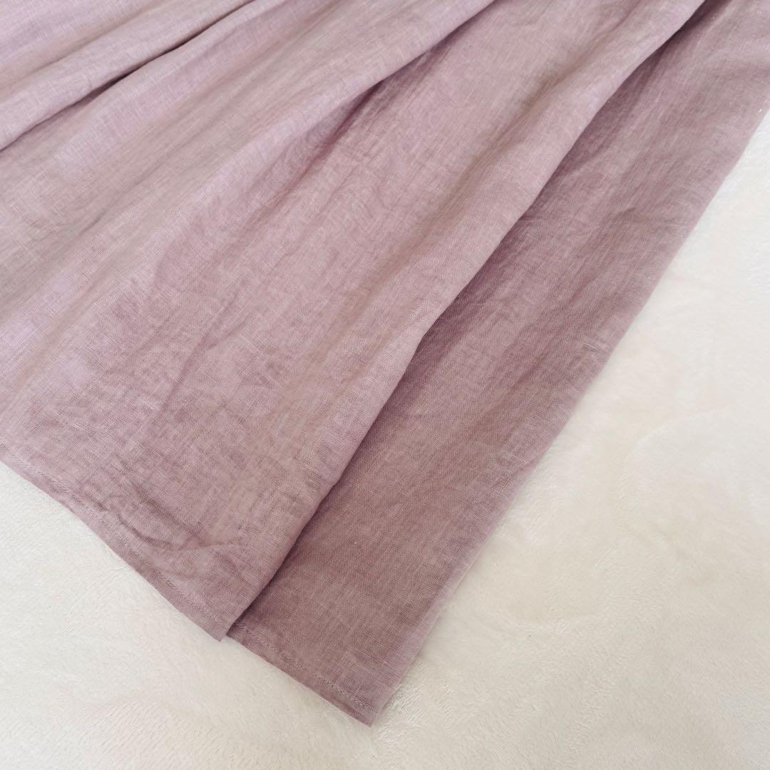 【美品】fog linen work スカート ロングスカート リネン ピンク