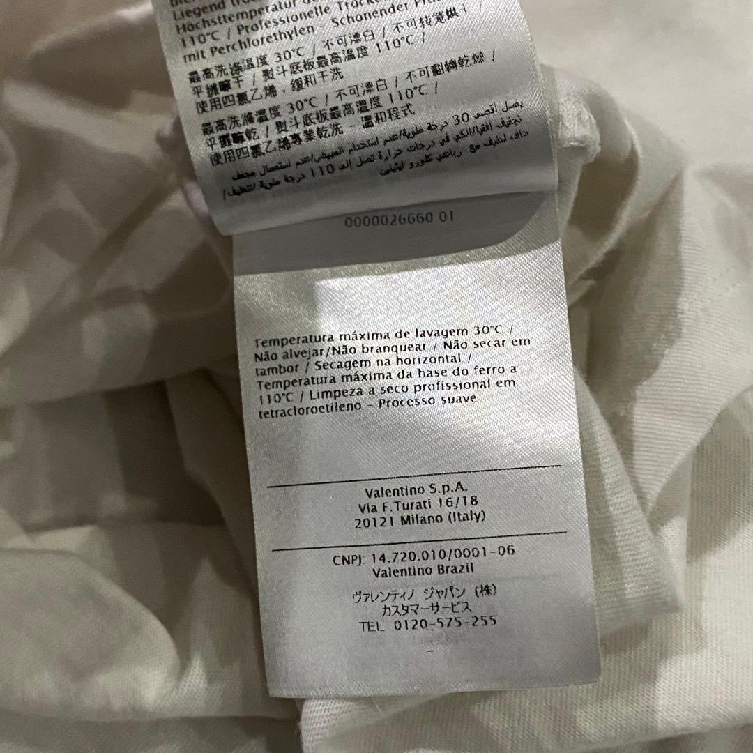 valentino logo Tシャツ size XL ホワイト/レッド
