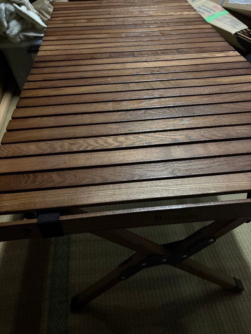 テーブル・チェア・ハンモック Hilander Wood Roll Top Table Light 120