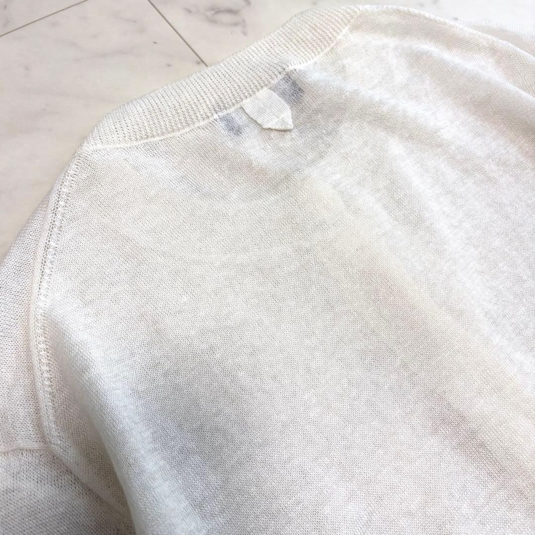 極美品 マーガレットハウエル 24SS リネンカーディガン七分袖 ホワイト