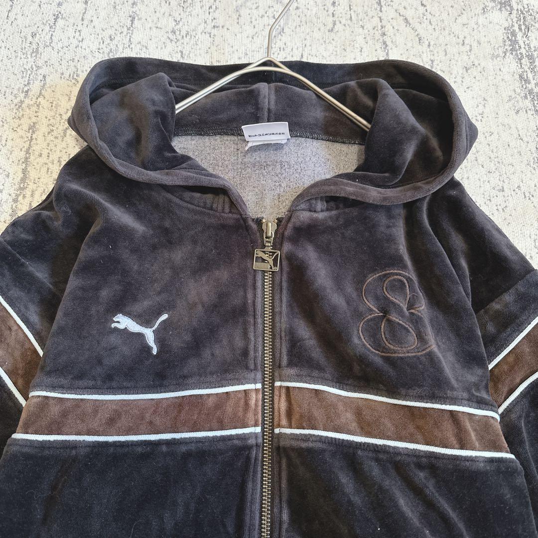 プーマ　puma　ジャージ　セットアップ　メンズ　L　ベロア　ブラウン