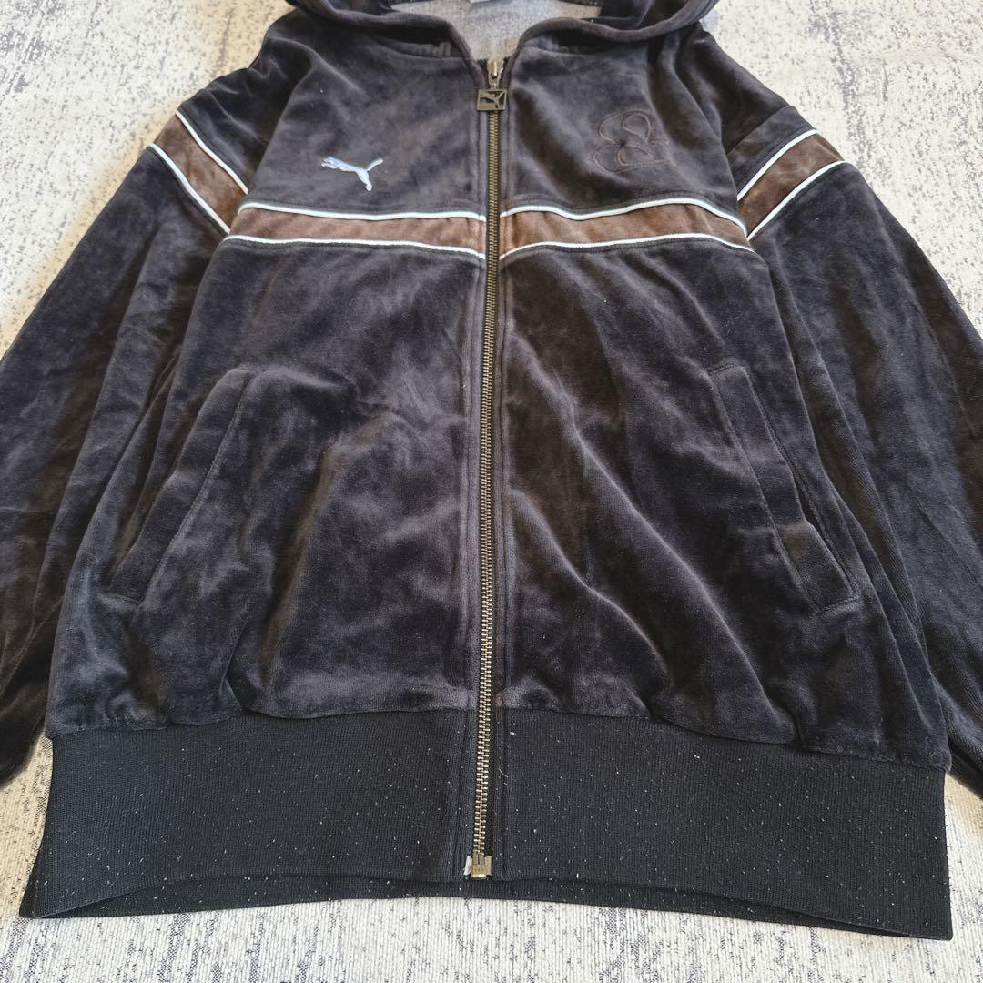 プーマ　puma　ジャージ　セットアップ　メンズ　L　ベロア　ブラウン