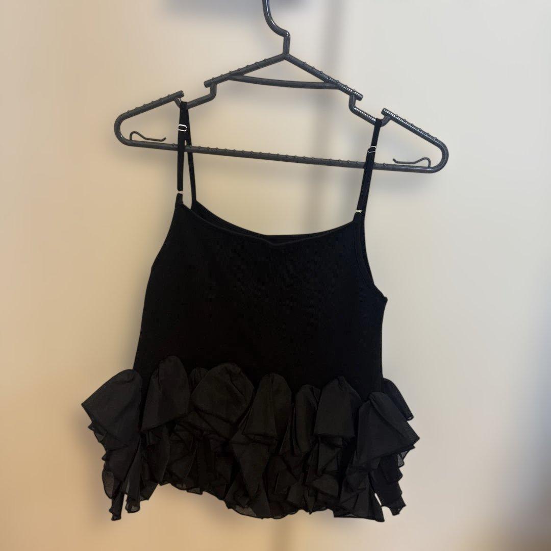 【美品】maison de Dolce. ブロッサムキャミソール　ブラック