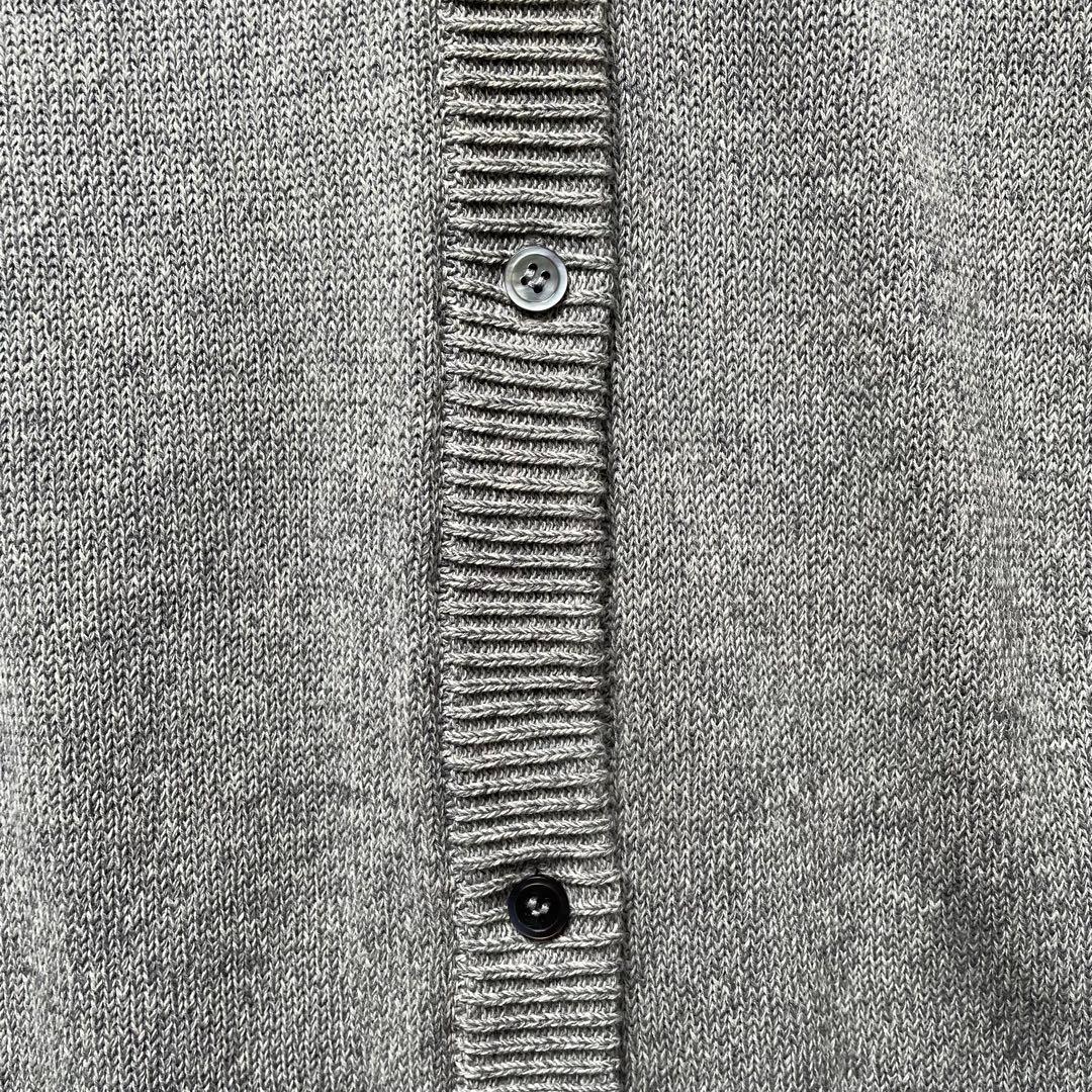 【美品】かぐれ ドライコットンVネックカーディガン グレー