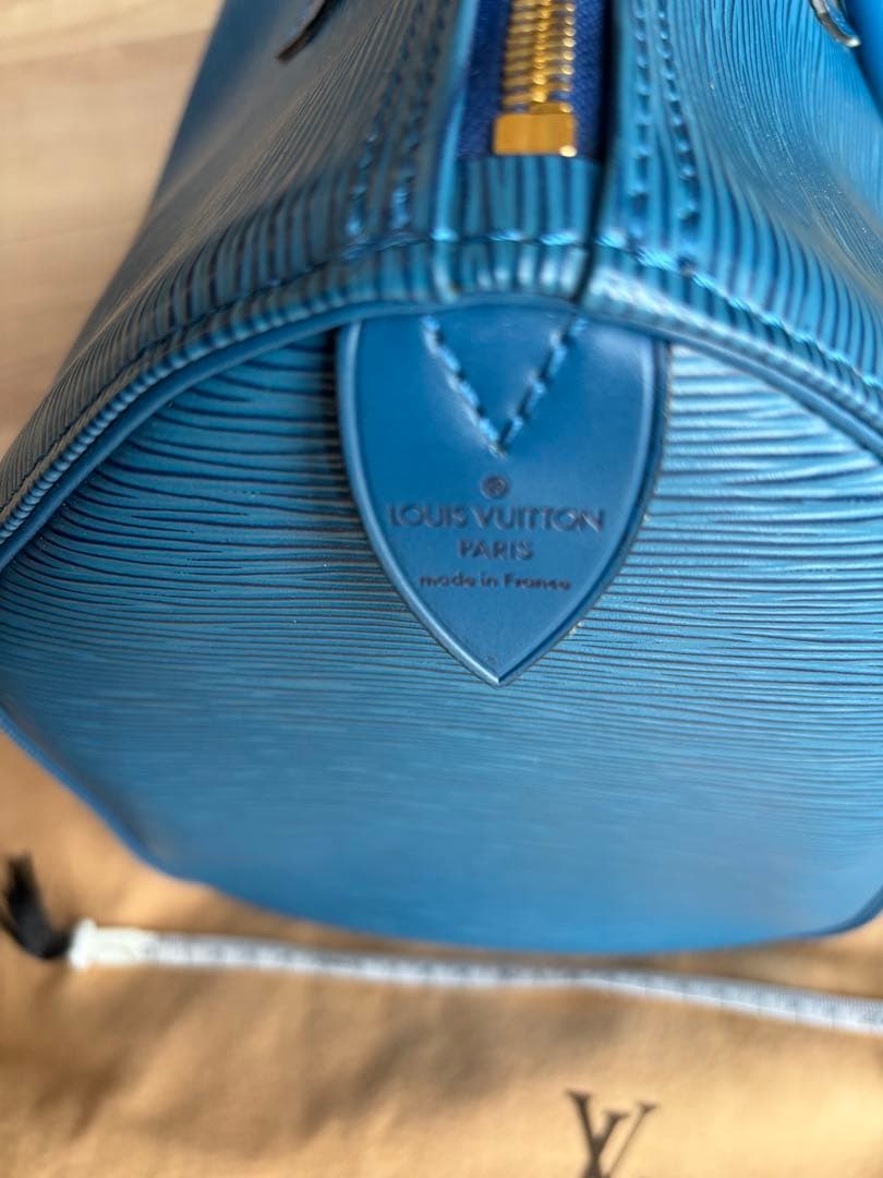 Louis Vuitton 青いエピレザー ボストンバッグ