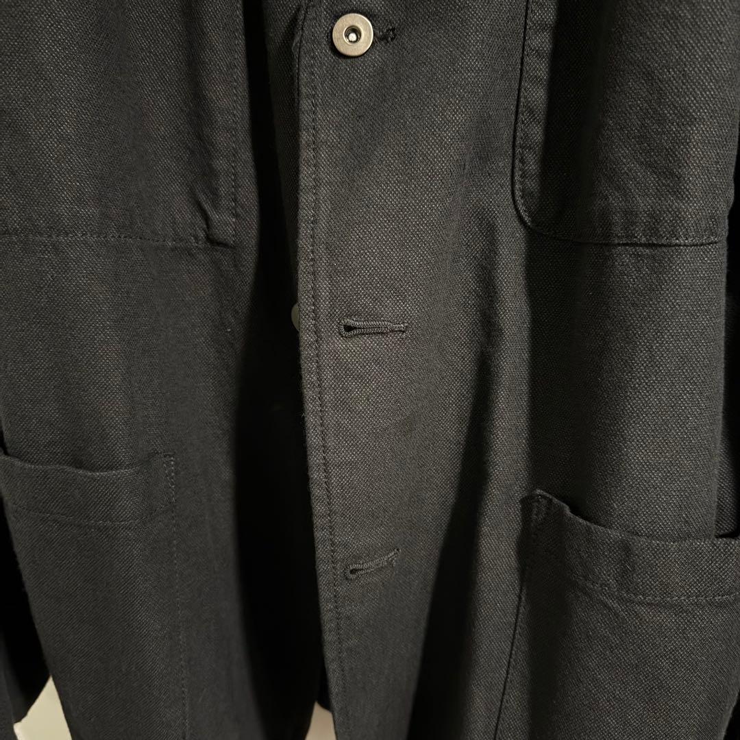 MUJI Labo 和紙混カルゼセットアップ上下 黒 L・W30 裾直しあり