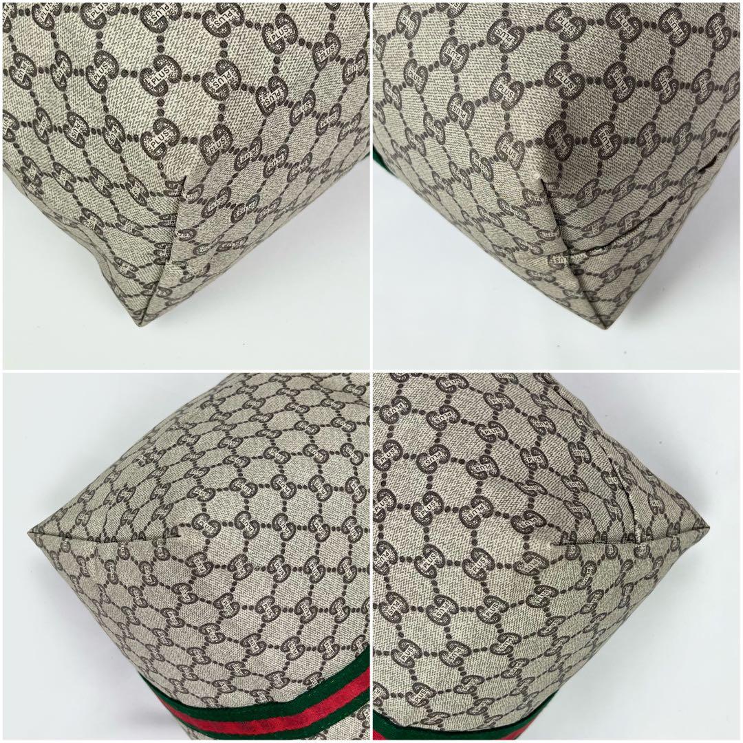 GUCCI ボストンバッグ ショルダー シェリーライン GG プラス PVC