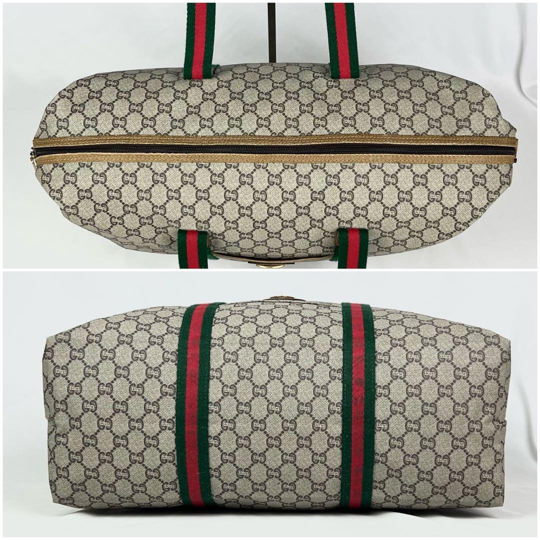GUCCI ボストンバッグ ショルダー シェリーライン GG プラス PVC