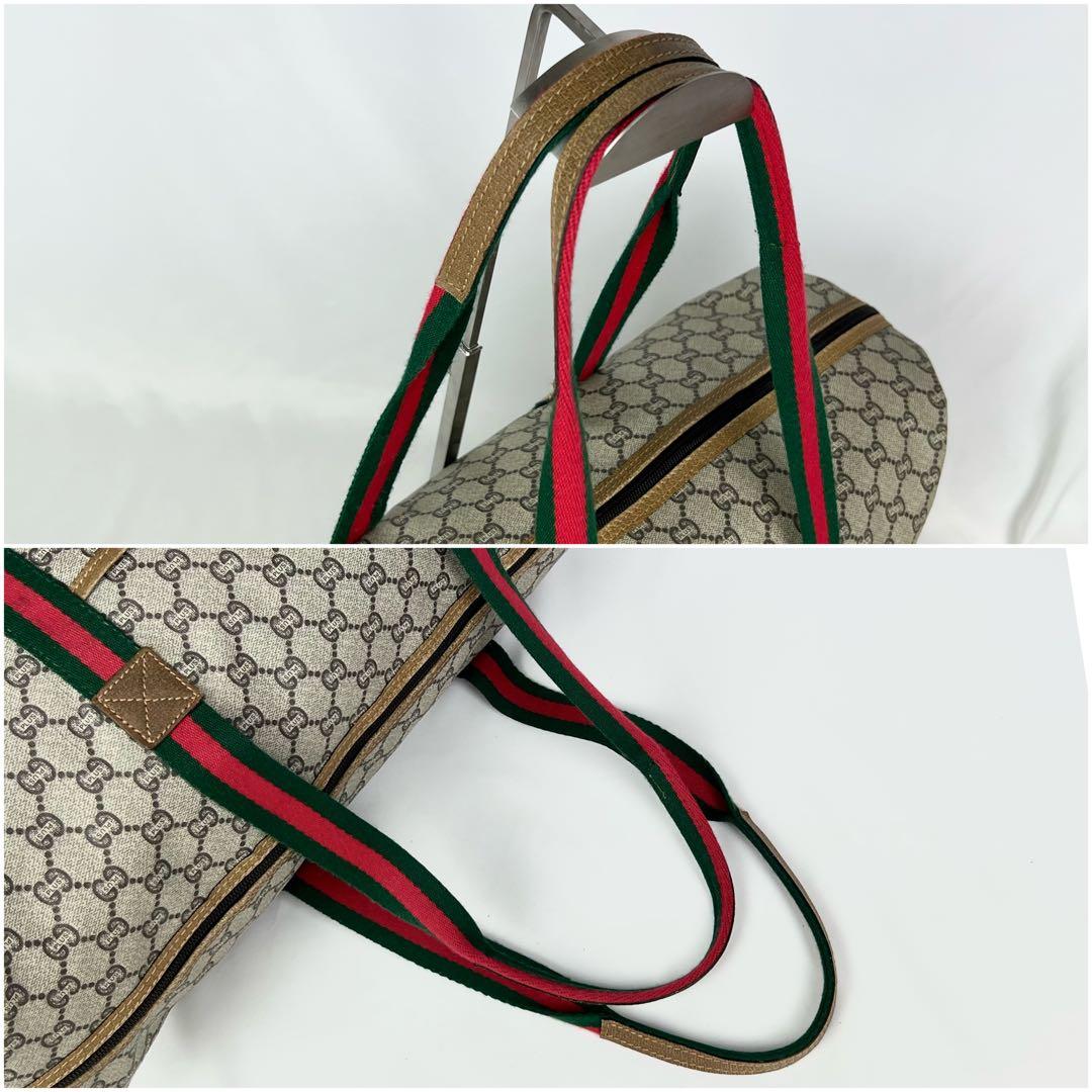 GUCCI ボストンバッグ ショルダー シェリーライン GG プラス PVC