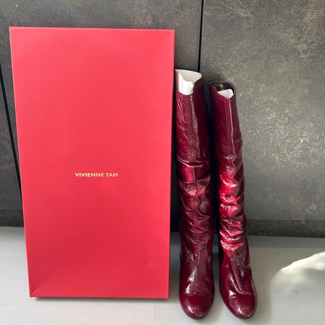VIVIENNE TAM バーガンディ ロングブーツ
