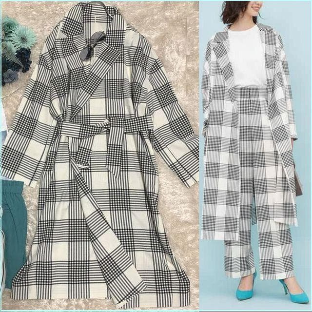 【34100円／薄手春コート】アダムエロペ×ALMODE社別注生地　コート