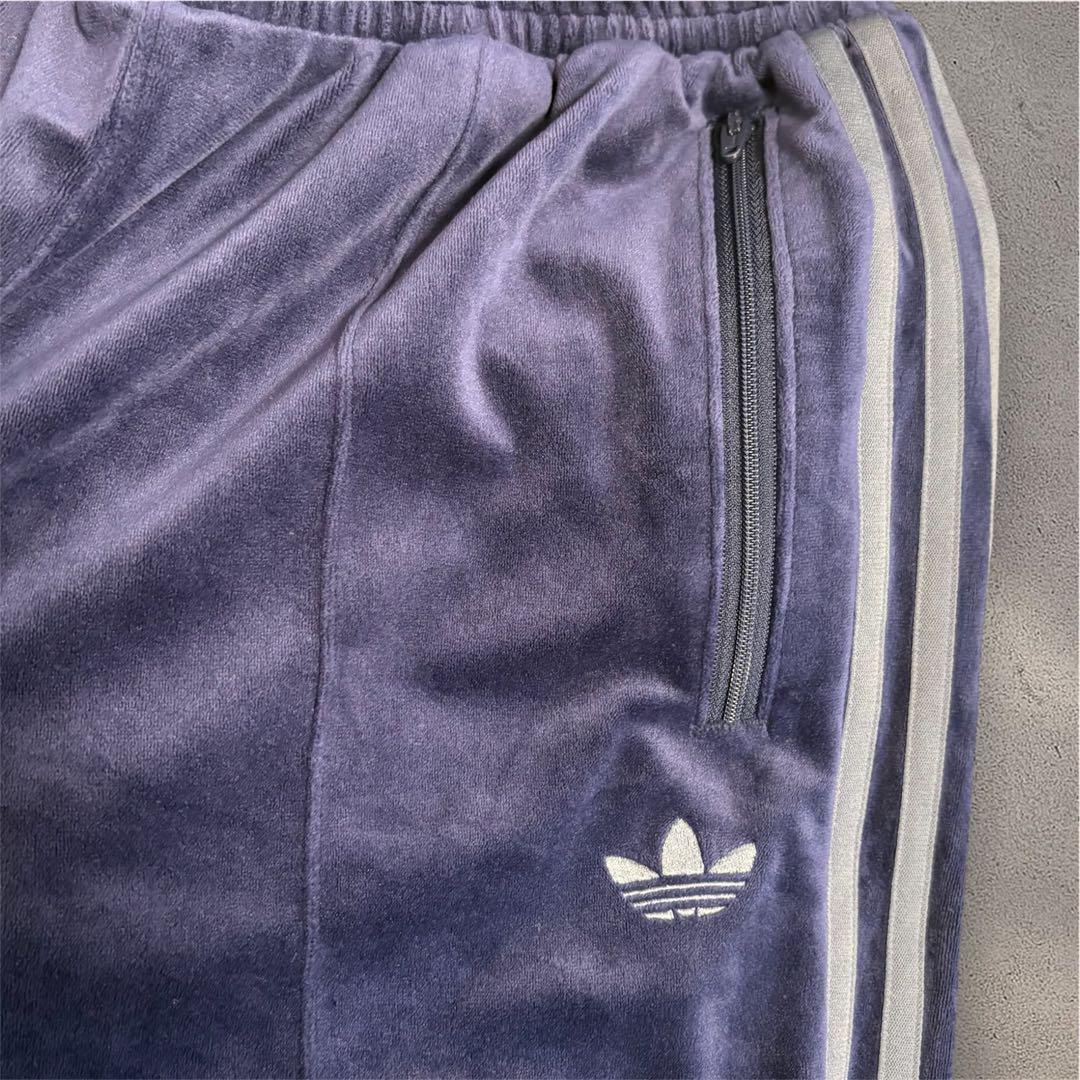 adidas ベッケンバウアー　ベロア　トラックパンツ　ネイビー　Mサイズ