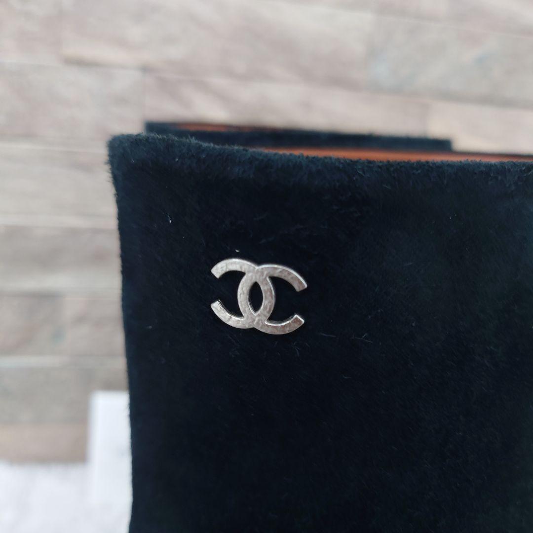 【美品】CHANEL　シャネル　ココマーク　スエード　ショートブーツ　ブラック