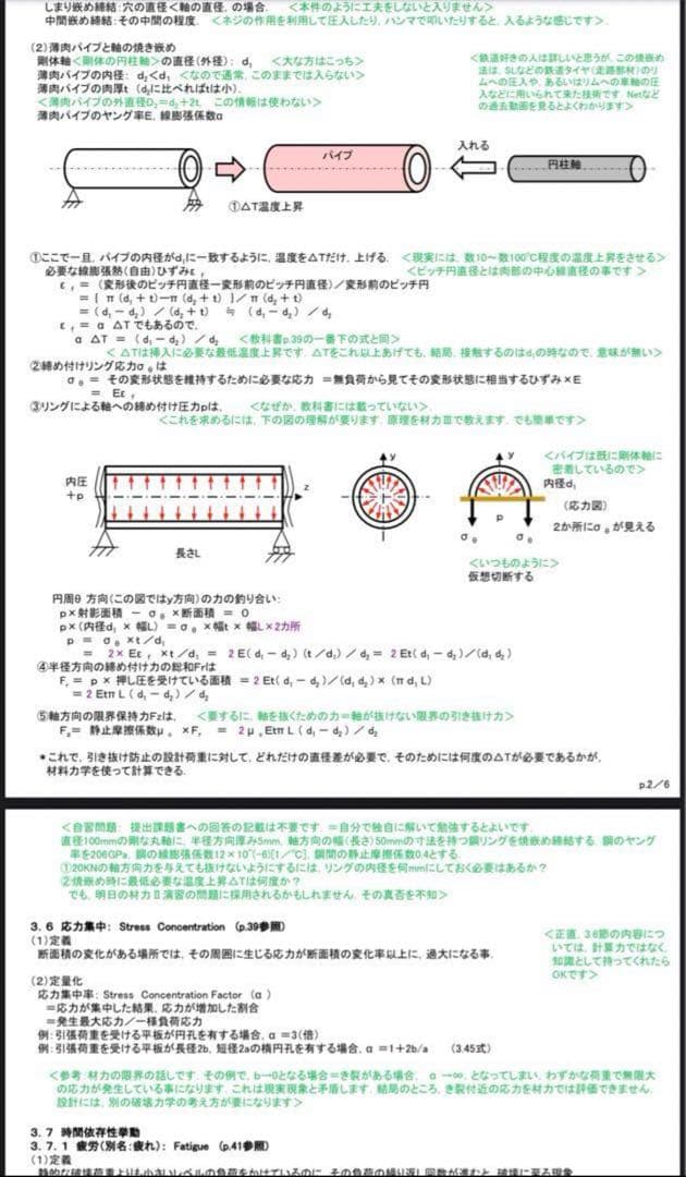 同志社大学 材料力学Ⅰ，Ⅱ演習 問題&解答&授業資料&過去問 機械系【バラ売可】