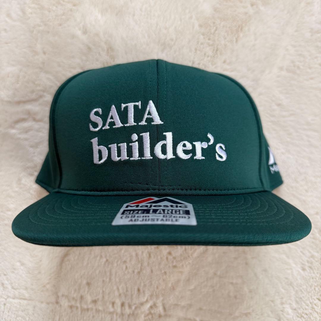 ぱ*り様 佐田ビルダーズ 帽子　緑　サイン　SATA builder's 未使用