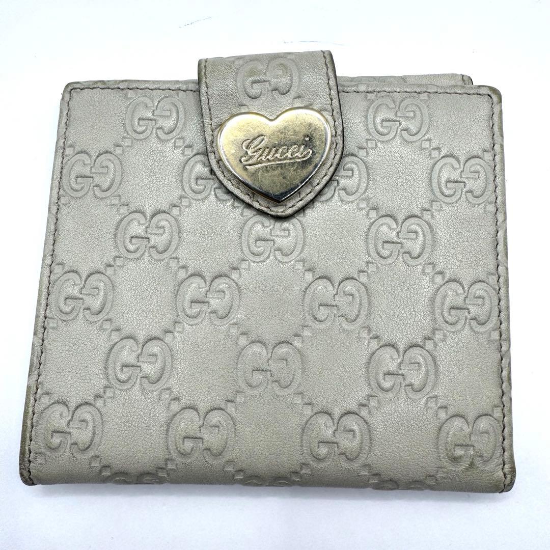 GUCCI グッチ Wホック 財布 グッチシマ レザー 折り財布